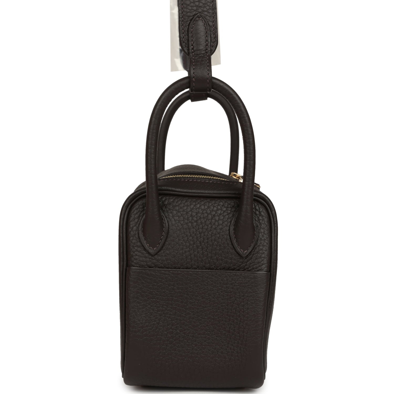 Hermes Mini Lindy II Bai Brun Clemence Gold Hardware