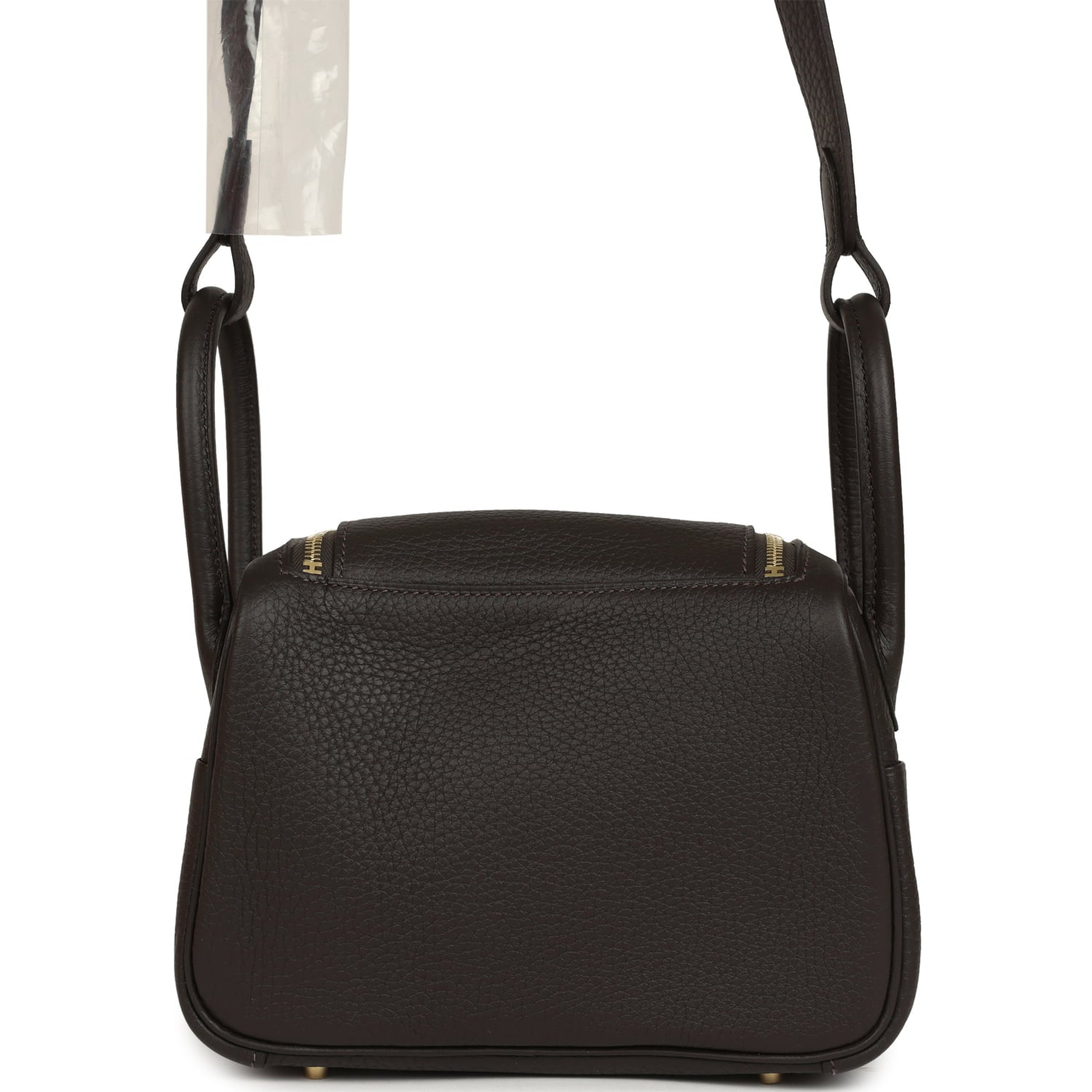 Hermes Mini Lindy II Bai Brun Clemence Gold Hardware