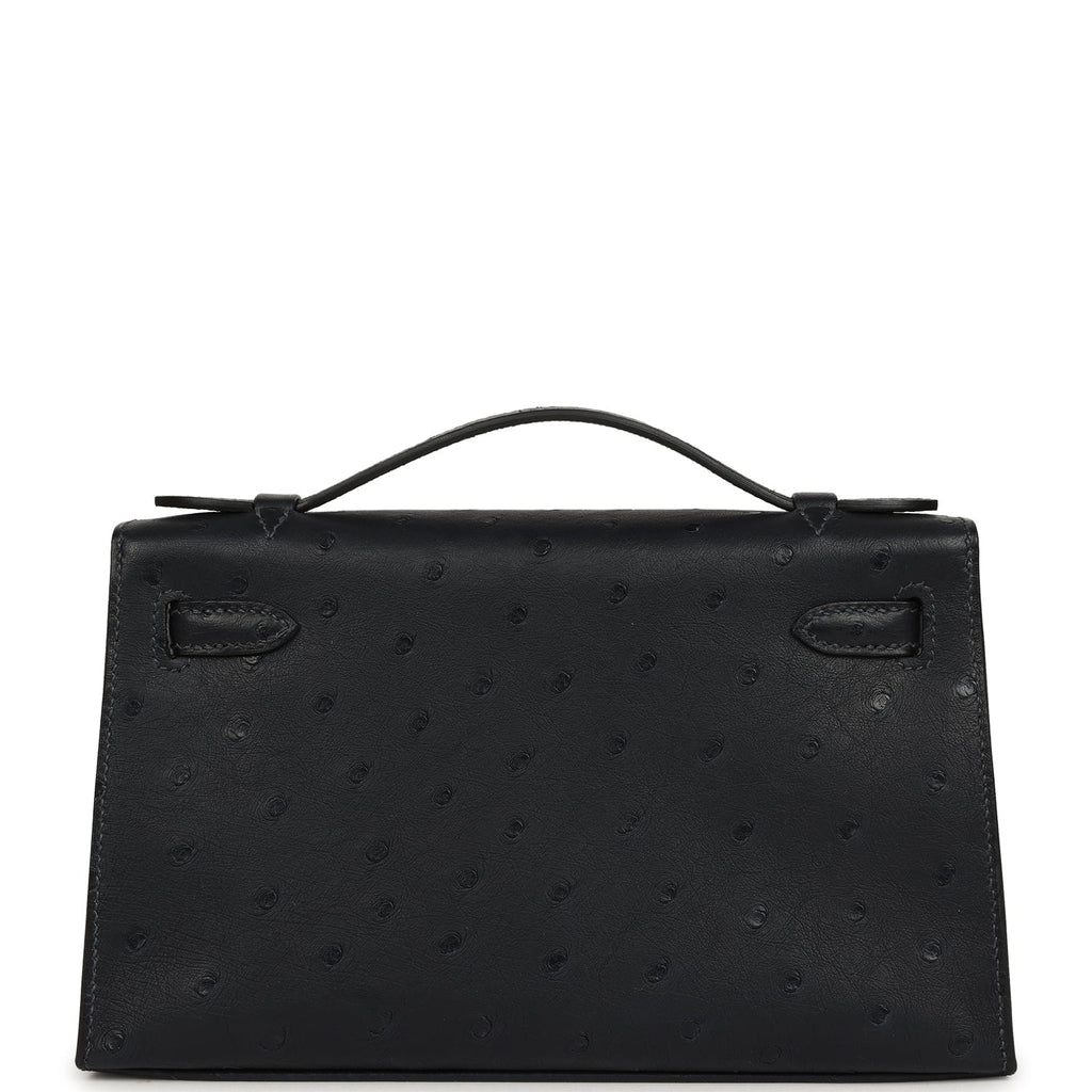 Hermes Kelly Pochette Caban Ostrich Gold Hardware