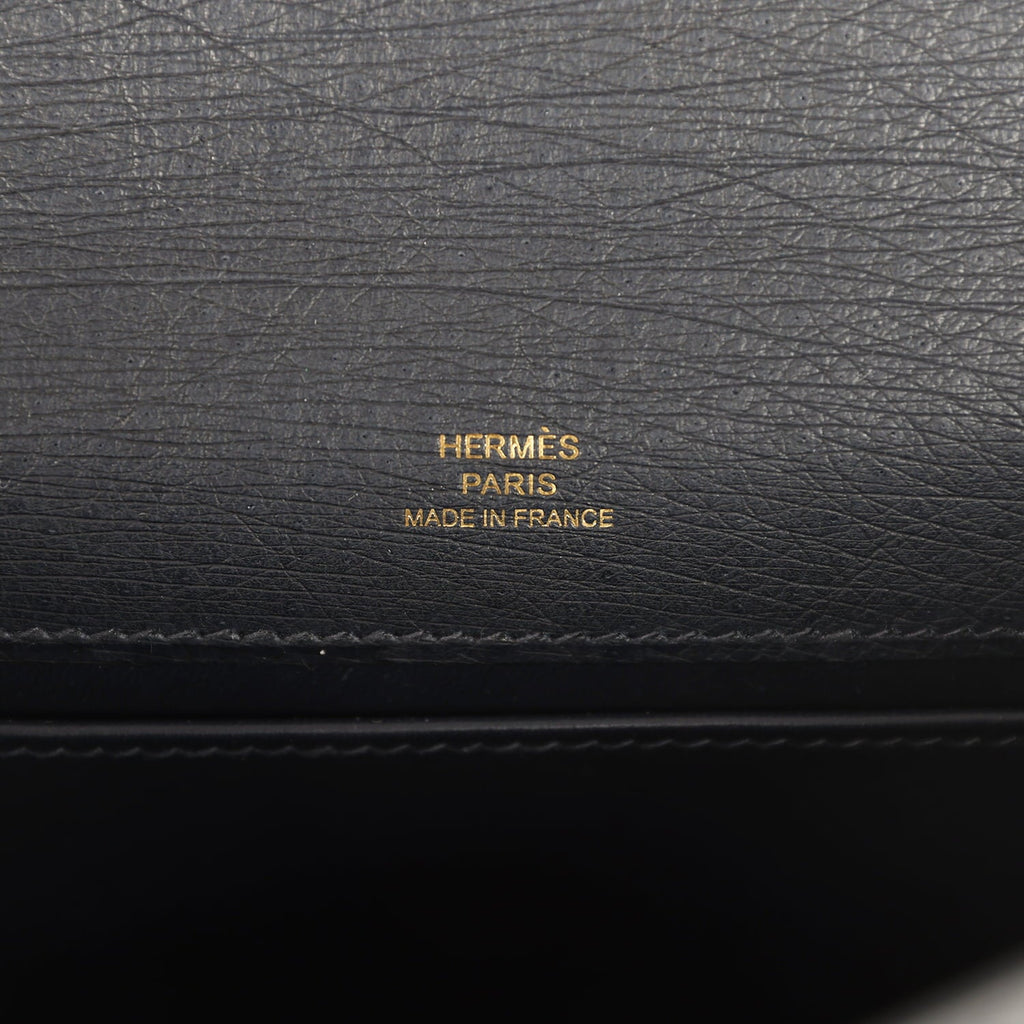 Hermes Kelly Pochette Caban Ostrich Gold Hardware