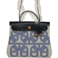 Hermes Herbag Zip PM 31 "Circuit 24" Bleu Royal, Ecru Toile H Canvas and Bleu Indigo Vache Hunter Leather Gold Hardware