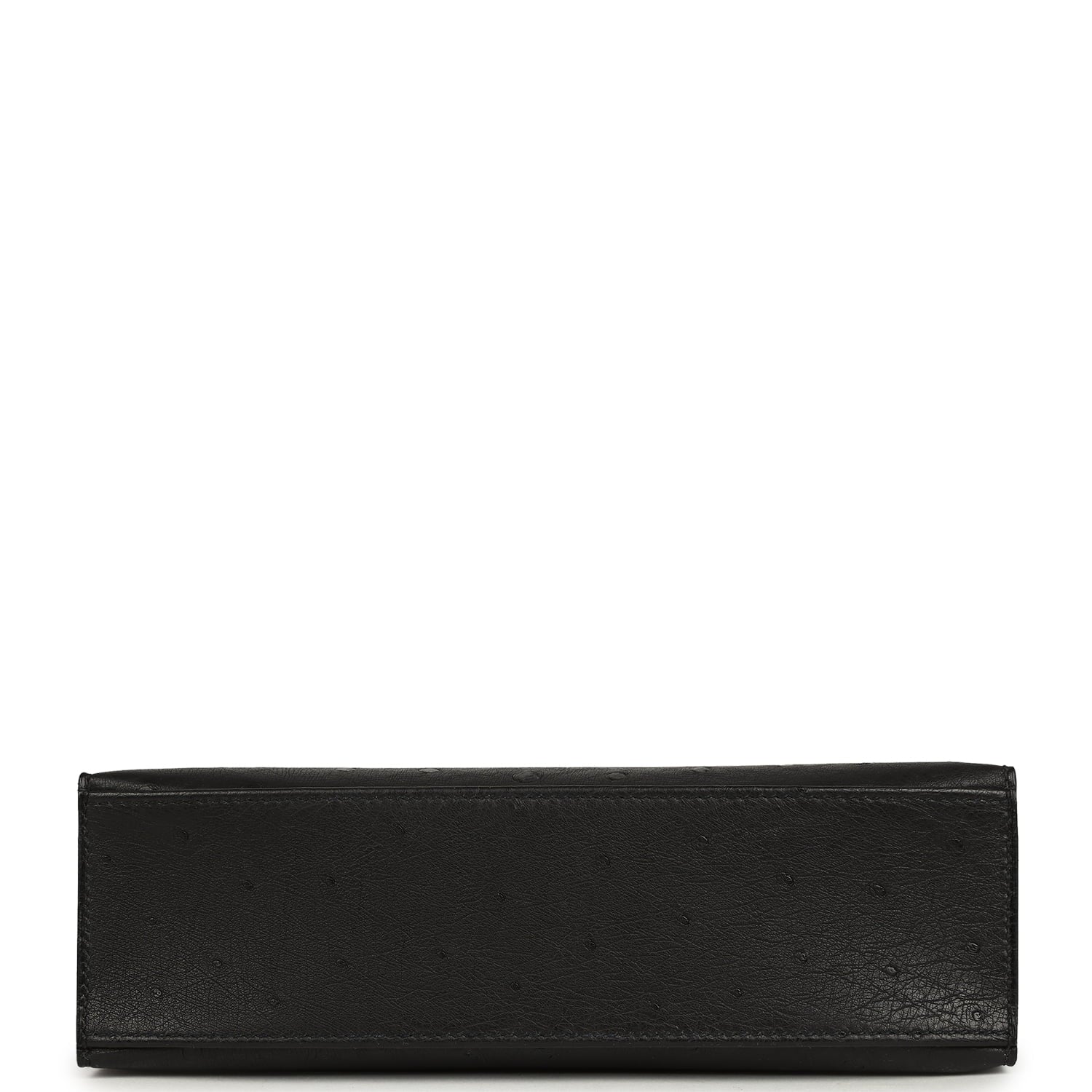 Hermes Kelly Pochette Black Ostrich Gold Hardware