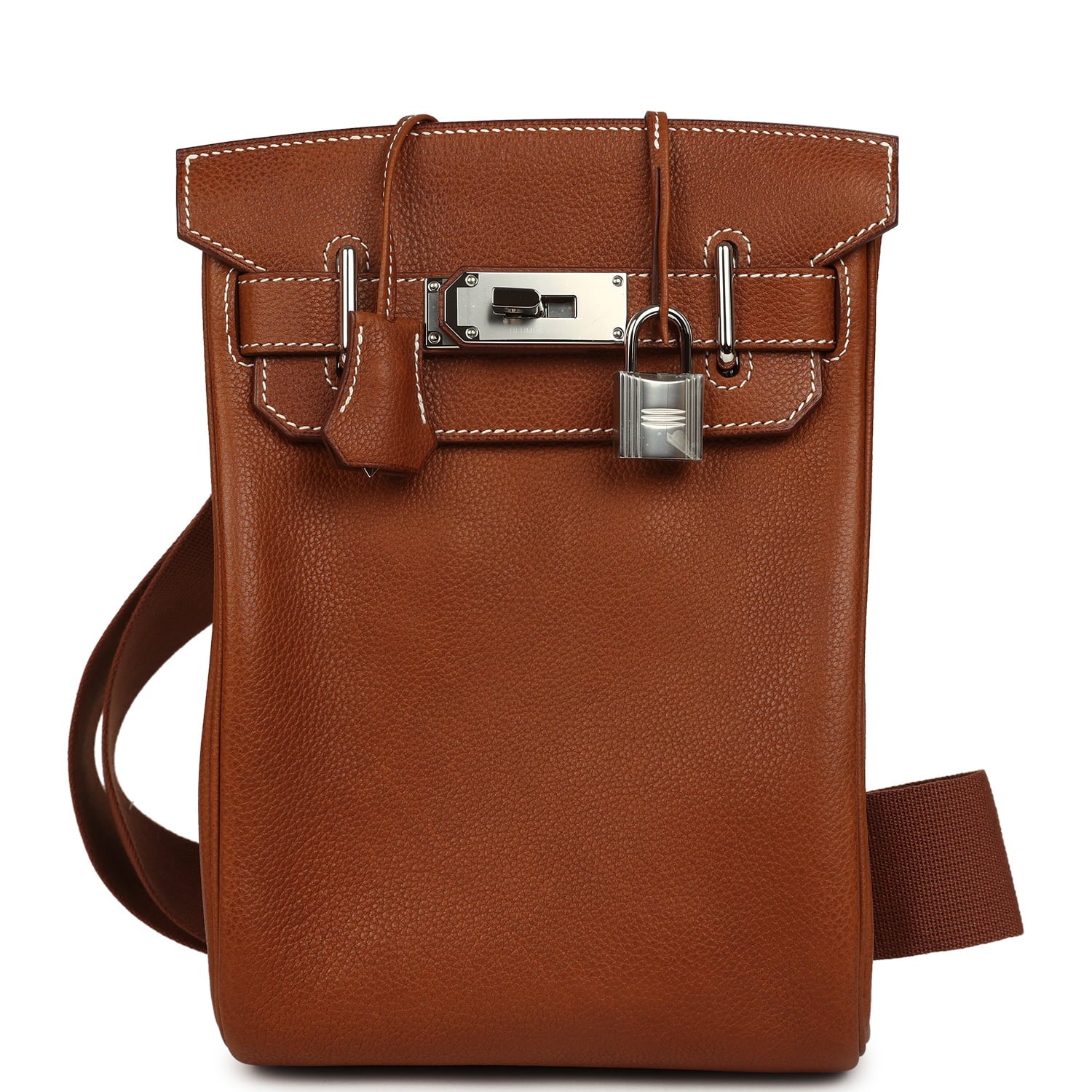 Hermes HAC A Dos PM Backpack Fauve Barenia Faubourg Palladium Hardware