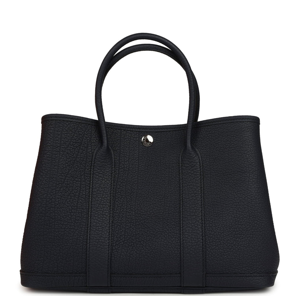 Hermes Garden Party 30 Bleu Indigo Negonda Palladium Hardware