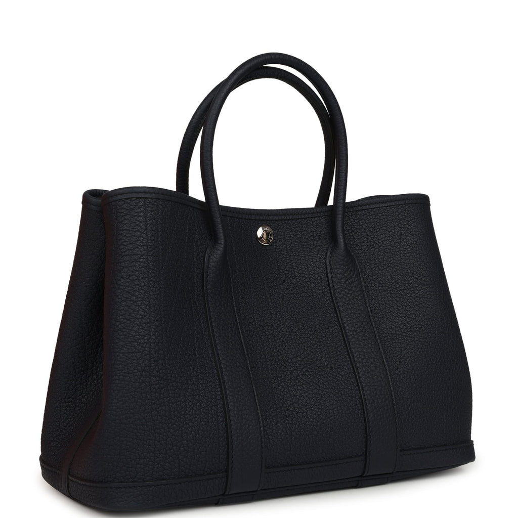 Hermes Garden Party 30 Bleu Indigo Negonda Palladium Hardware
