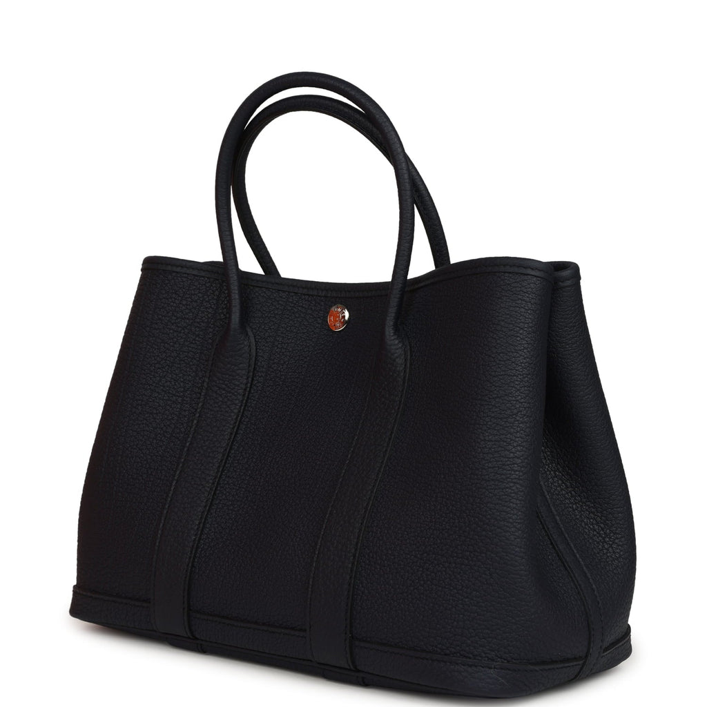 Hermes Garden Party 30 Bleu Indigo Negonda Palladium Hardware