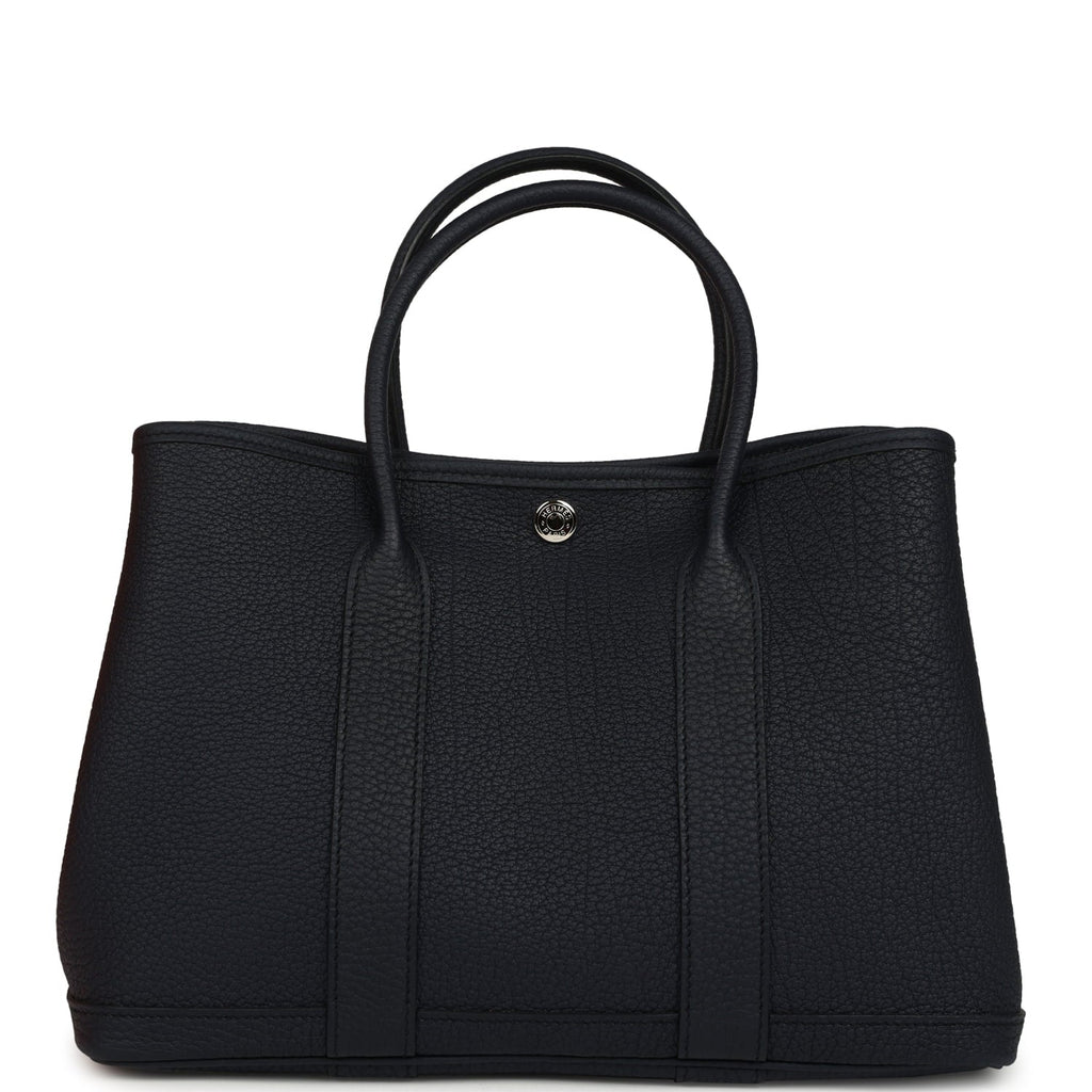 Hermes Garden Party 30 Bleu Indigo Negonda Palladium Hardware