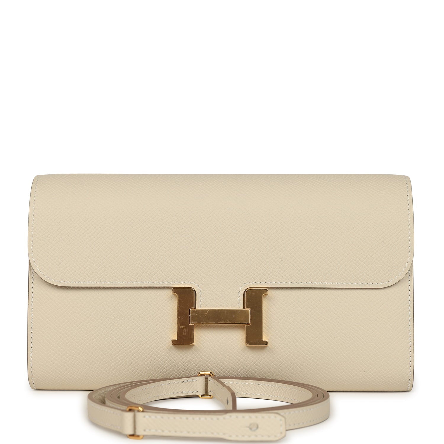 Hermes Constance Wallet To Go Craie Epsom Gold Hardware