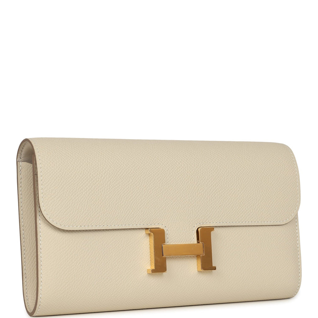 Hermes Constance Wallet To Go Craie Epsom Gold Hardware