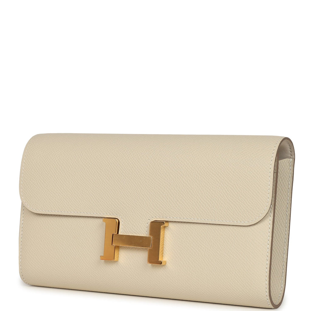 Hermes Constance Wallet To Go Craie Epsom Gold Hardware