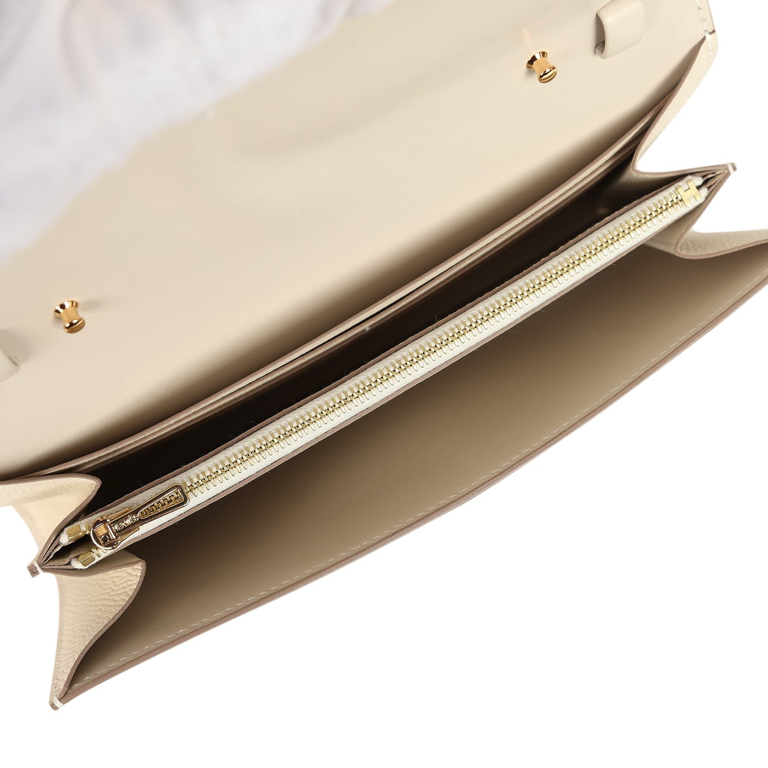 Hermes Constance Wallet To Go Craie Epsom Gold Hardware