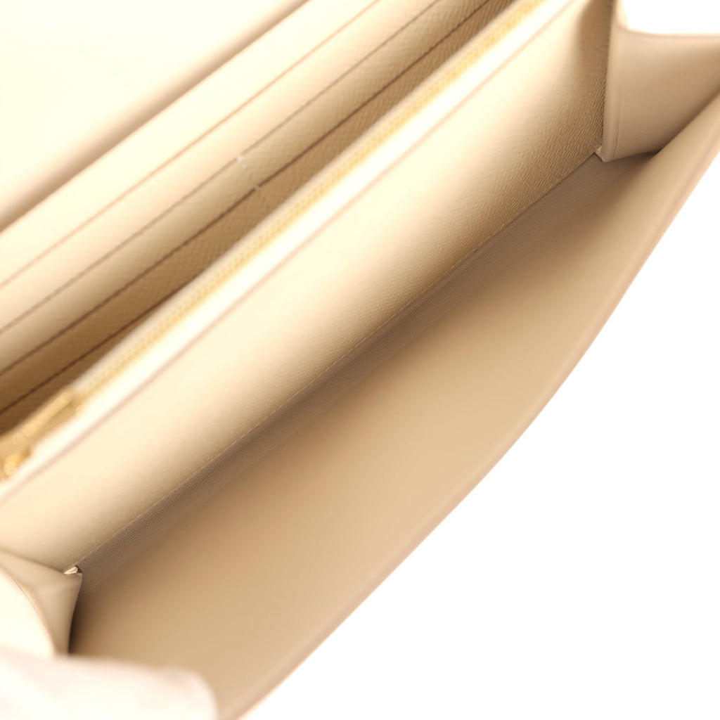 Hermes Constance Wallet To Go Craie Epsom Gold Hardware