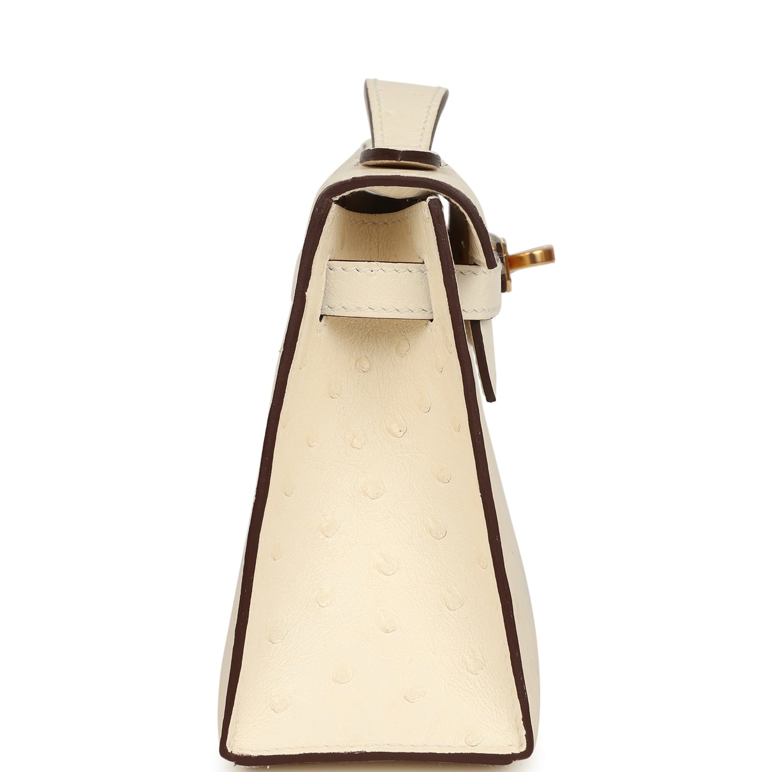 Hermes Kelly Pochette Nata Ostrich Boreal Gold Hardware