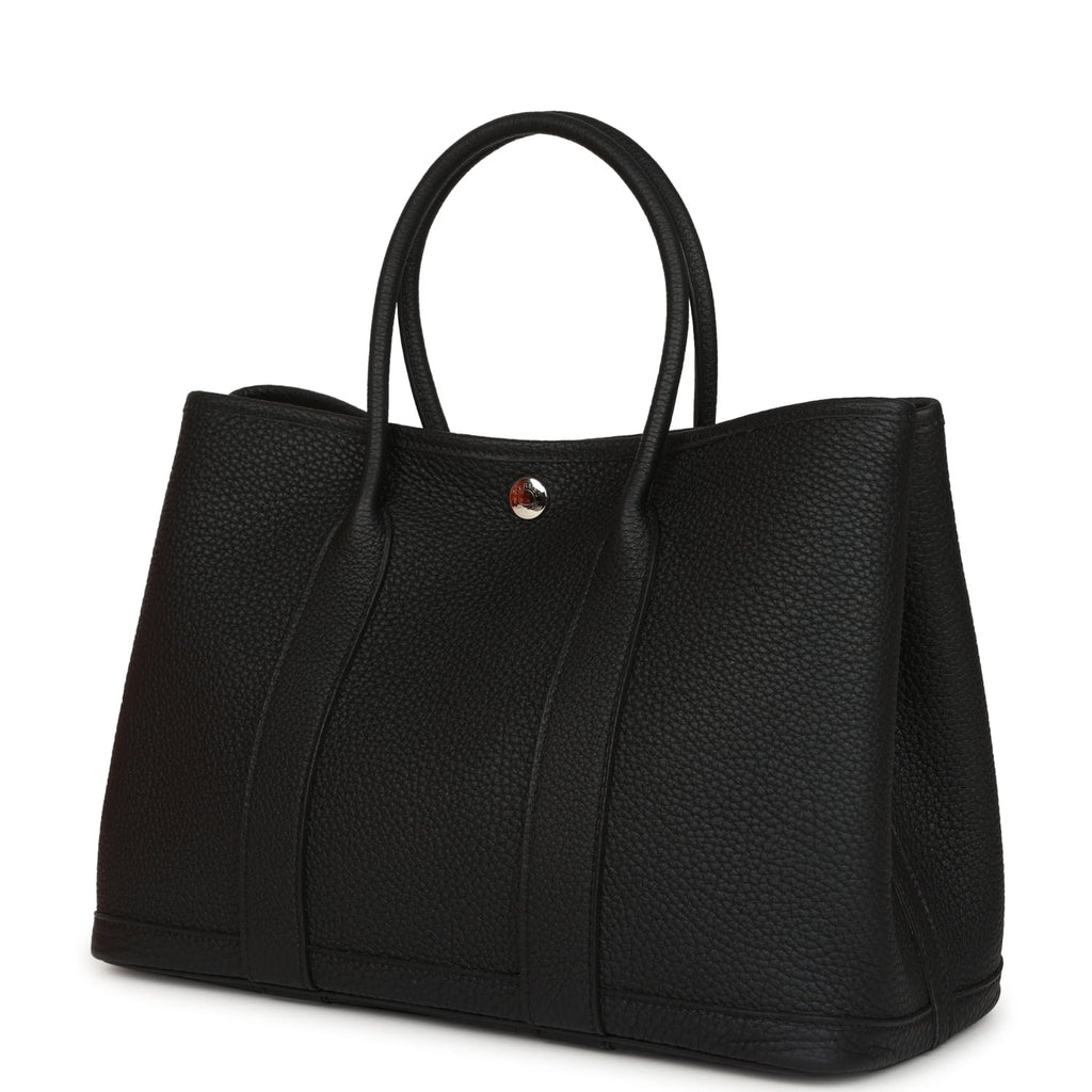 Hermes Garden Party 30 Black Negonda Palladium Hardware