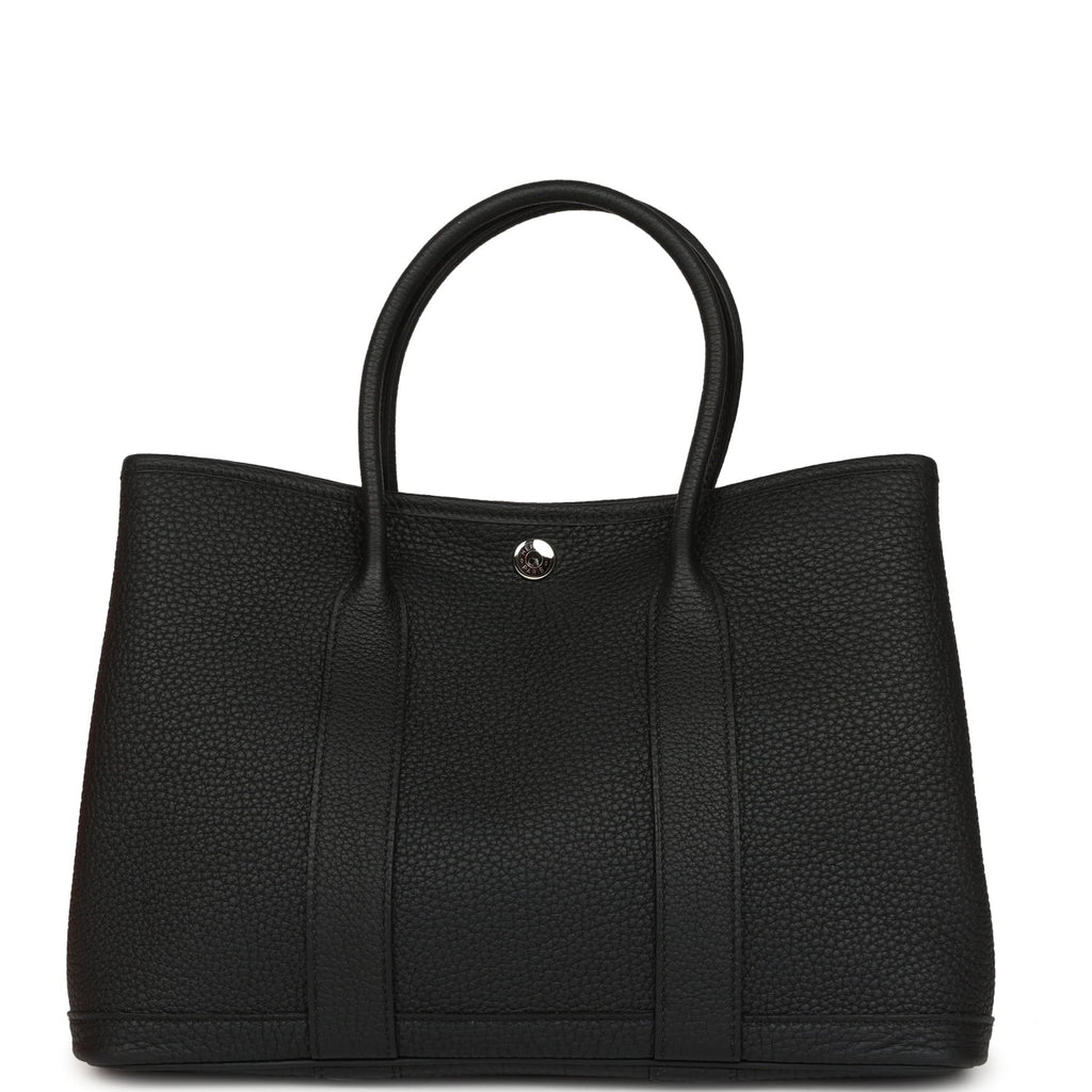 Hermes Garden Party 30 Black Negonda Palladium Hardware