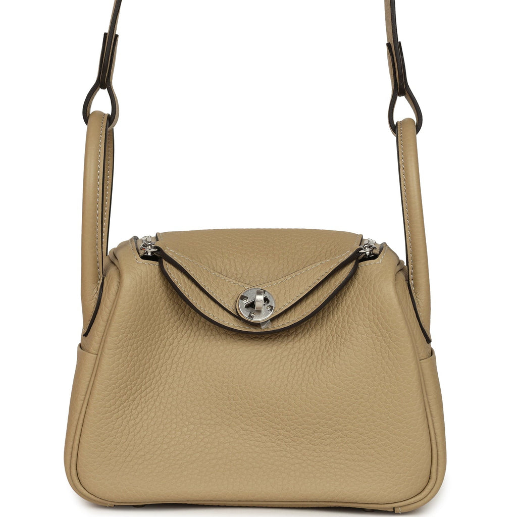 Hermes Mini Lindy II Trench Verso Clemence Palladium Hardware