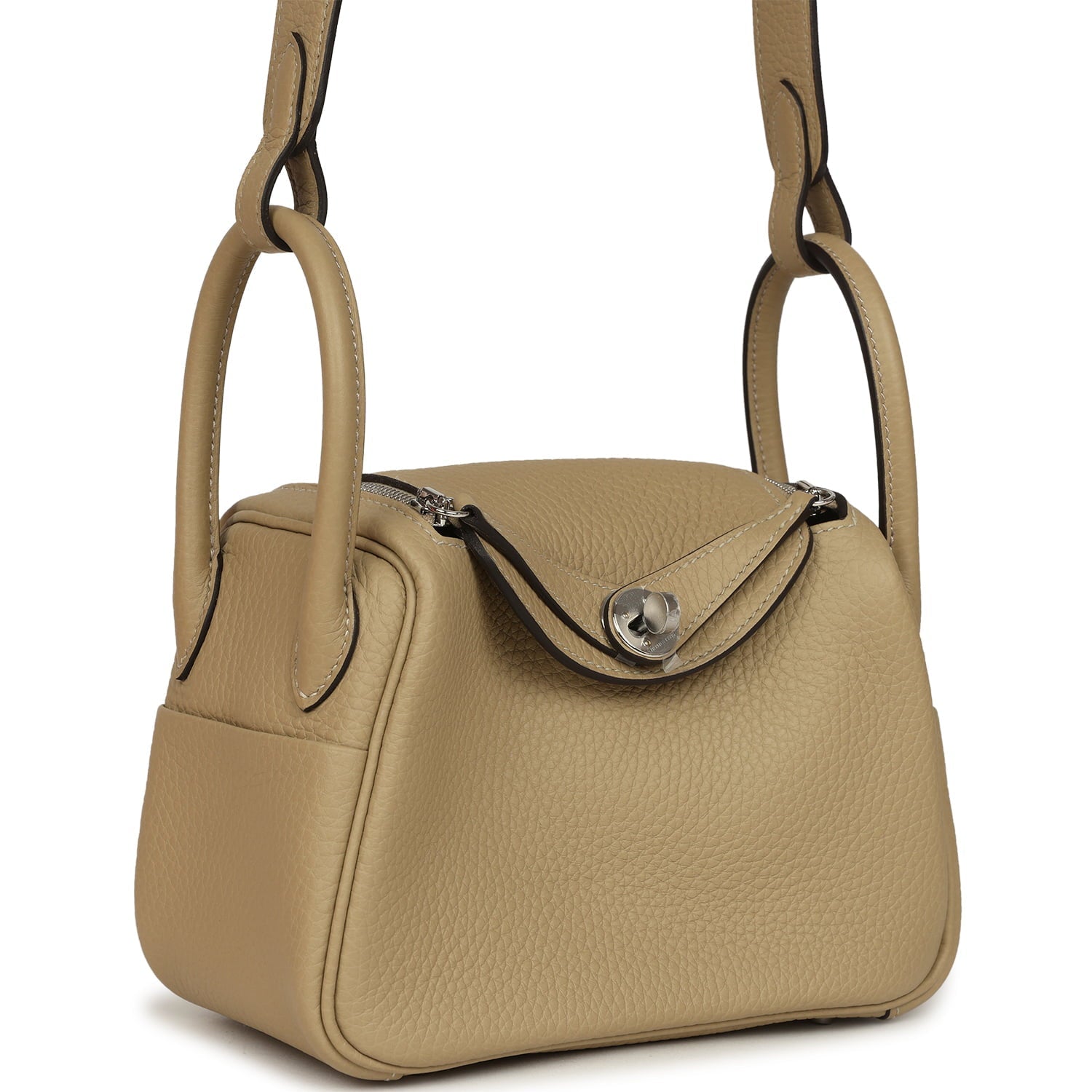 Hermes Mini Lindy II Trench Verso Clemence Palladium Hardware