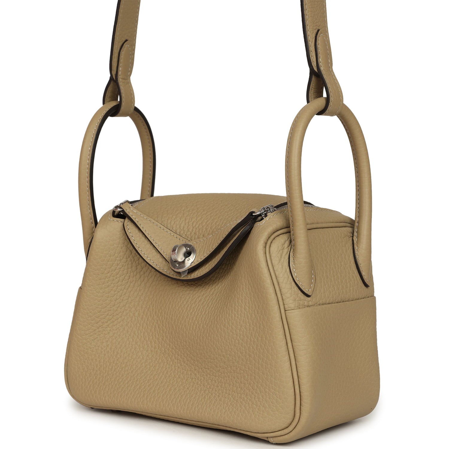 Hermes Mini Lindy II Trench Verso Clemence Palladium Hardware