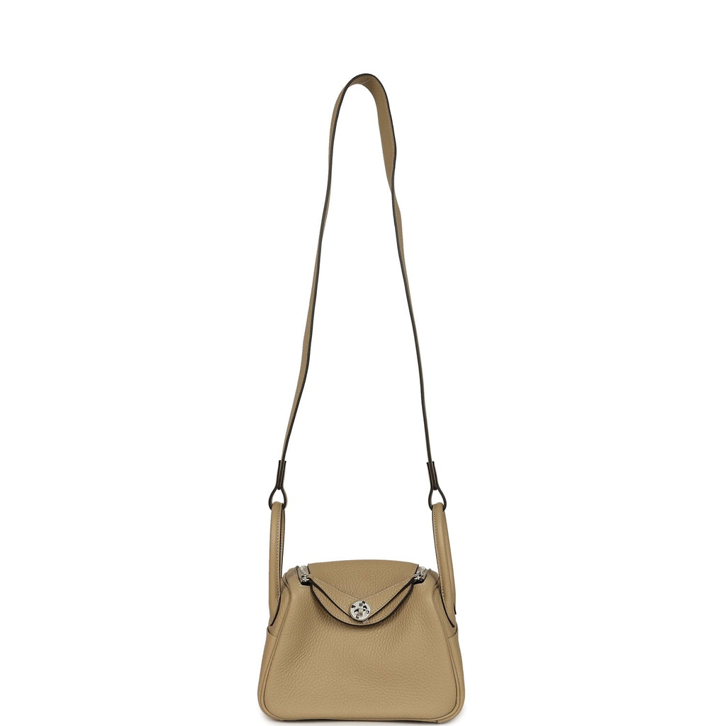 Hermes Mini Lindy II Trench Verso Clemence Palladium Hardware