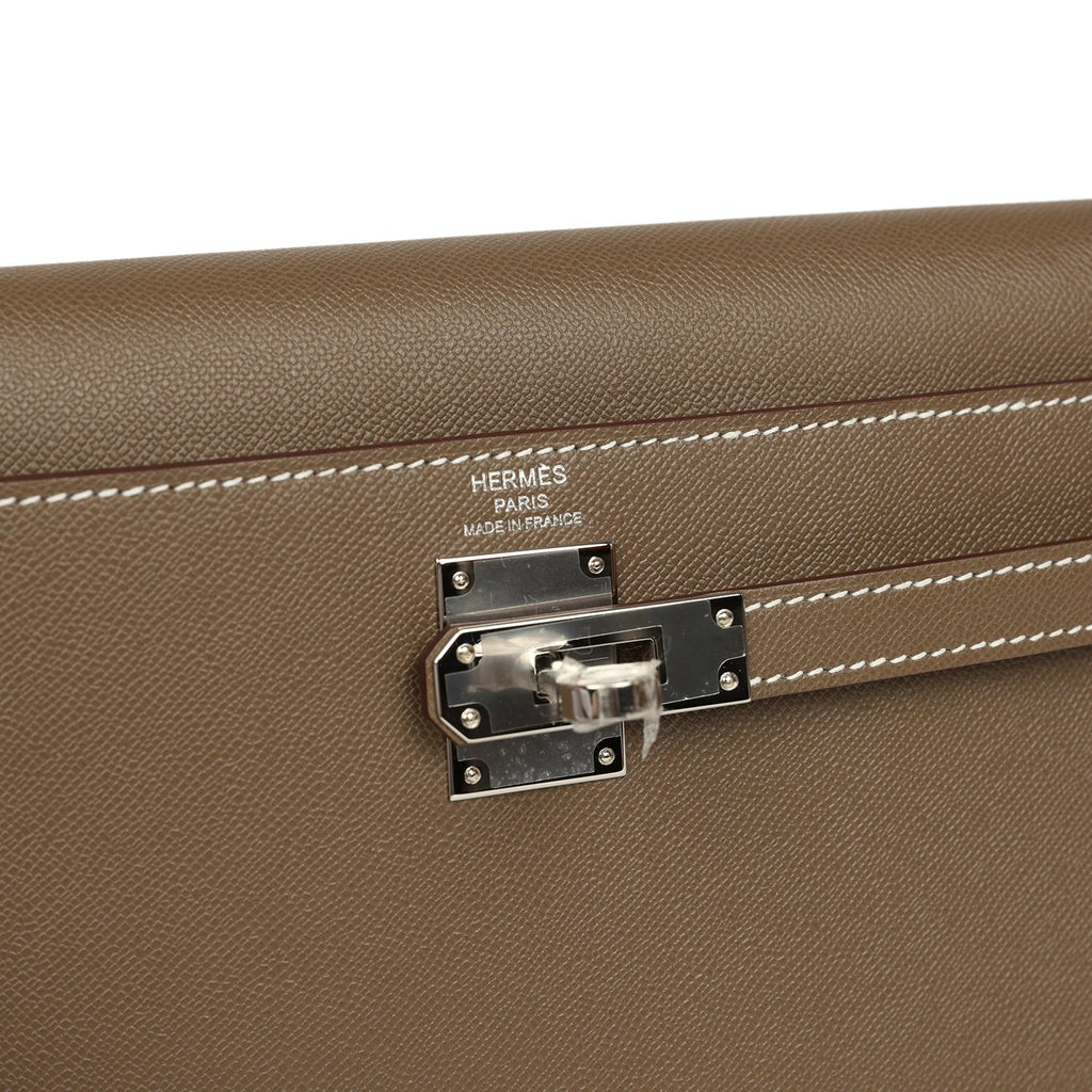 Hermes Kelly Elan Etoupe Madame Palladium Hardware