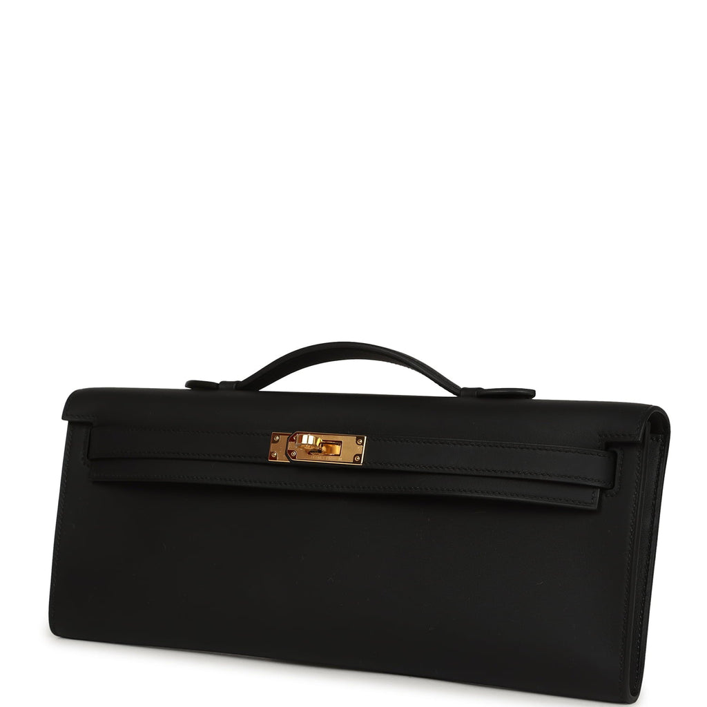 Hermes Kelly Cut Black Swift Gold Hardware