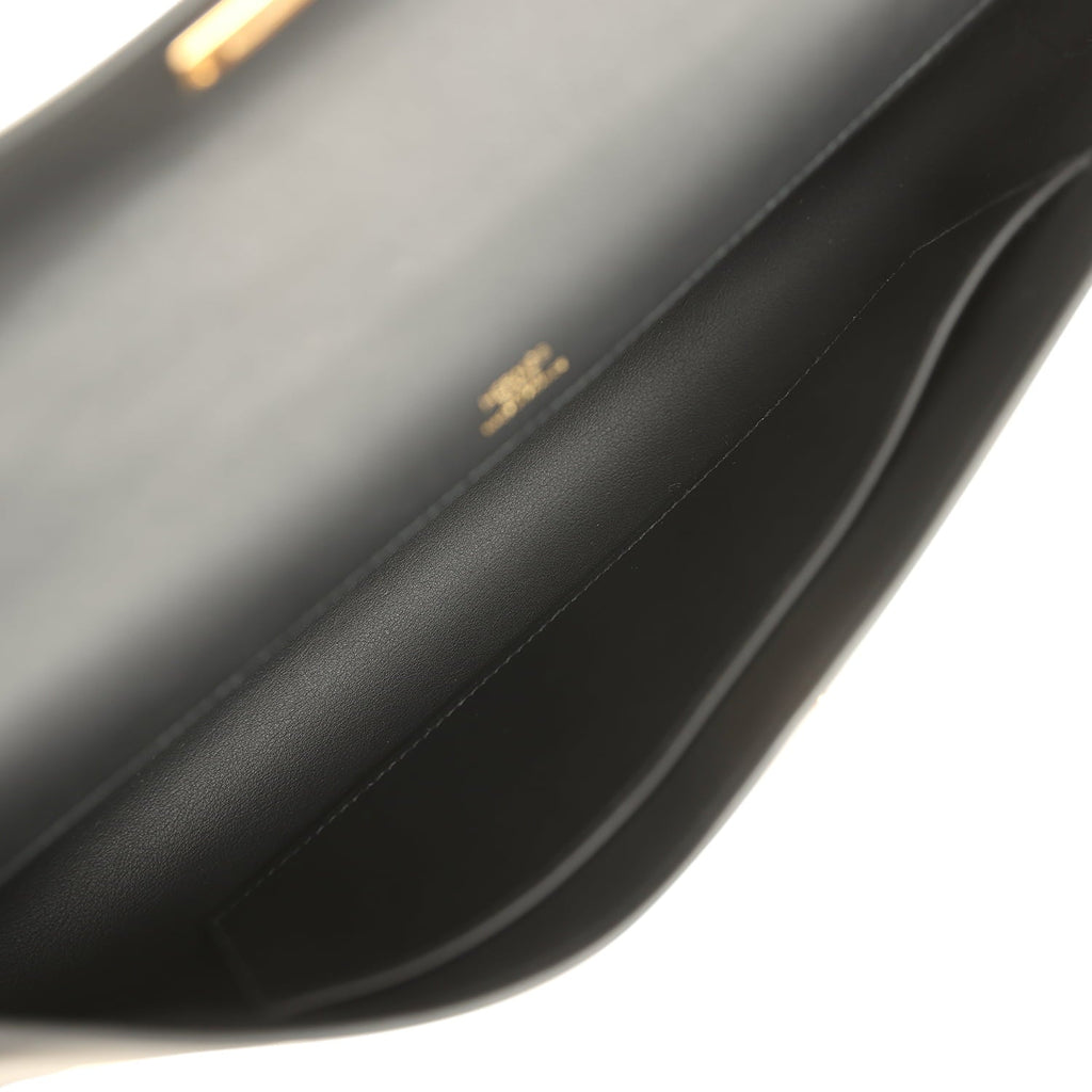 Hermes Kelly Cut Black Swift Gold Hardware