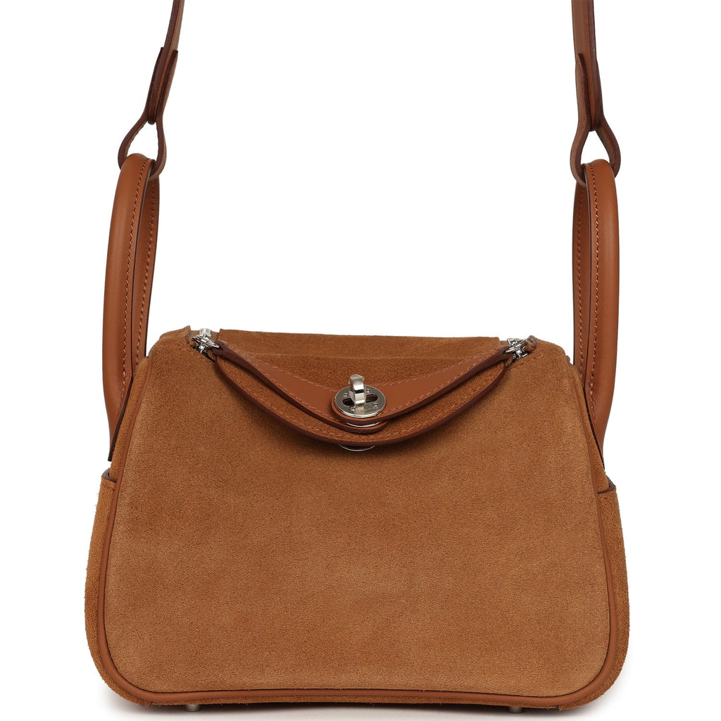 Hermes Mini Lindy II Chamois Grizzly Gold Swift Palladium Hardware