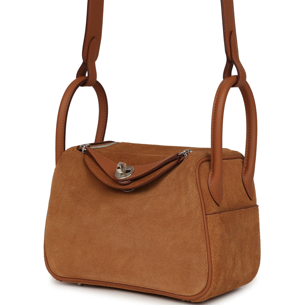Hermes Mini Lindy II Chamois Grizzly Gold Swift Palladium Hardware