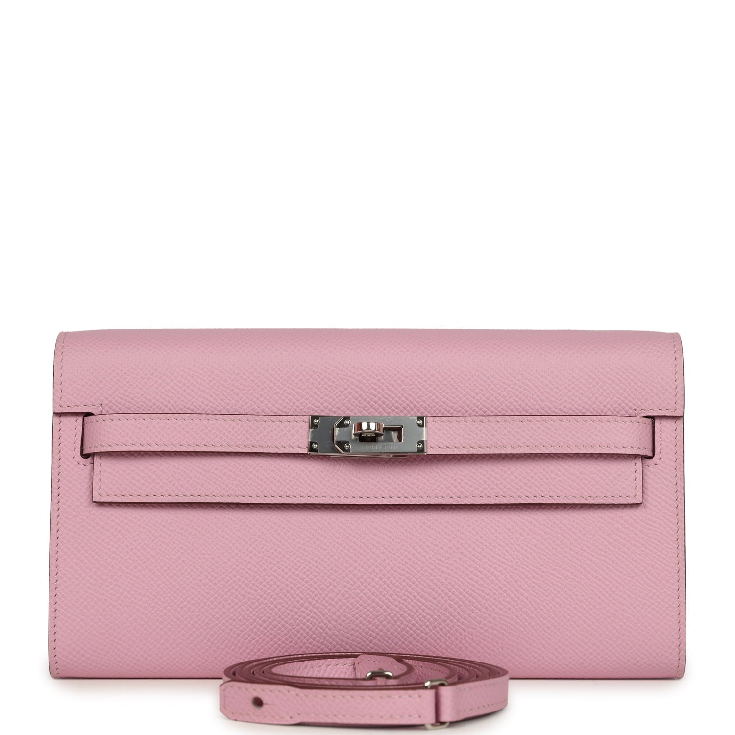 Hermes Kelly Wallet To Go Mauve Sylvestre Epsom Palladium Hardware