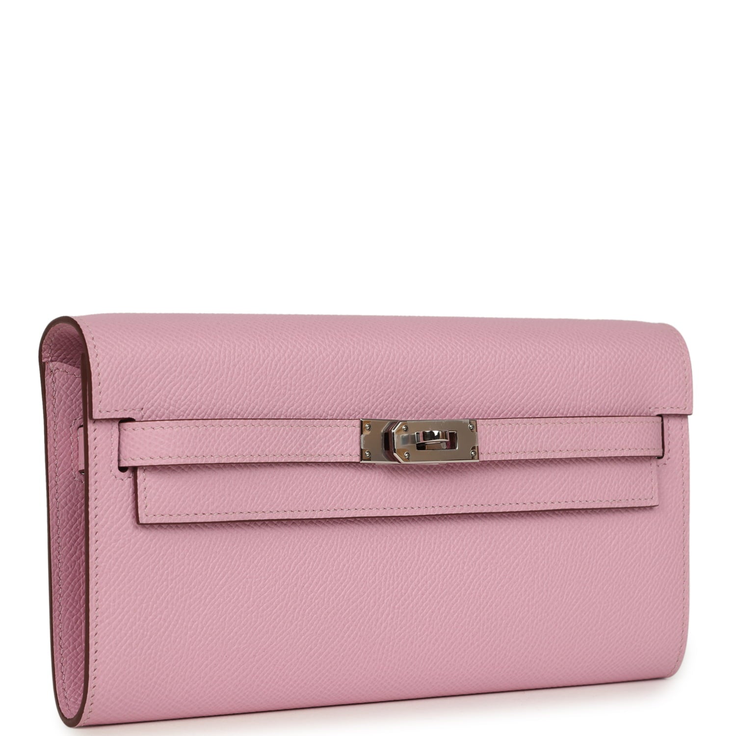 Hermes Kelly Wallet To Go Mauve Sylvestre Epsom Palladium Hardware
