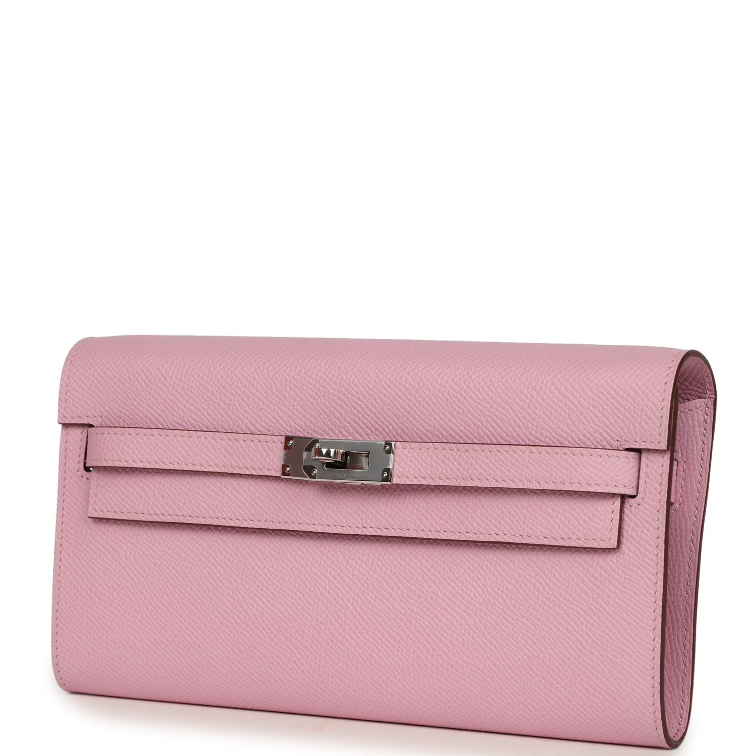 Hermes Kelly Wallet To Go Mauve Sylvestre Epsom Palladium Hardware