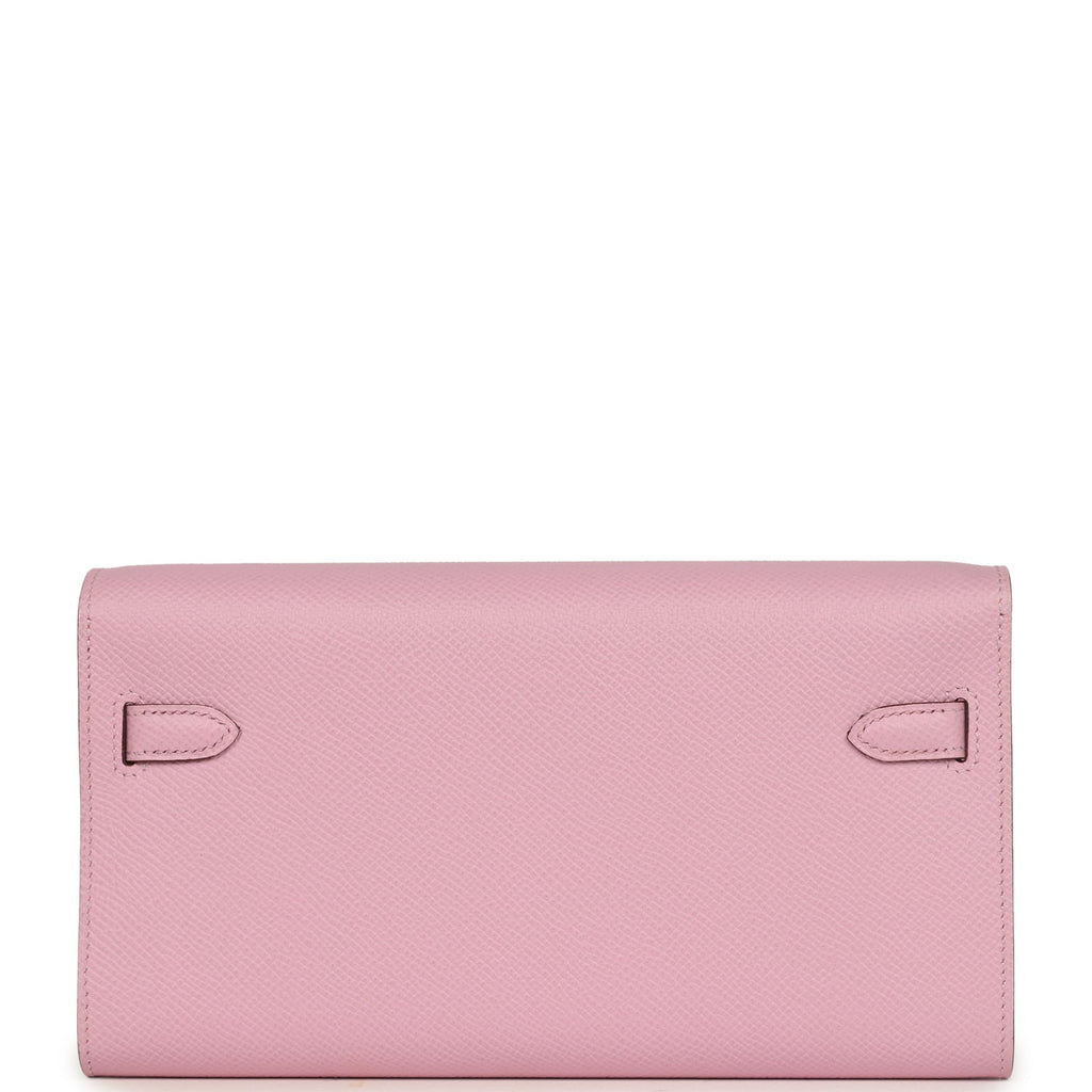 Hermes Kelly Wallet To Go Mauve Sylvestre Epsom Palladium Hardware