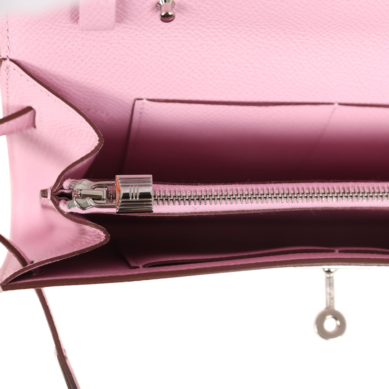 Hermes Kelly Wallet To Go Mauve Sylvestre Epsom Palladium Hardware