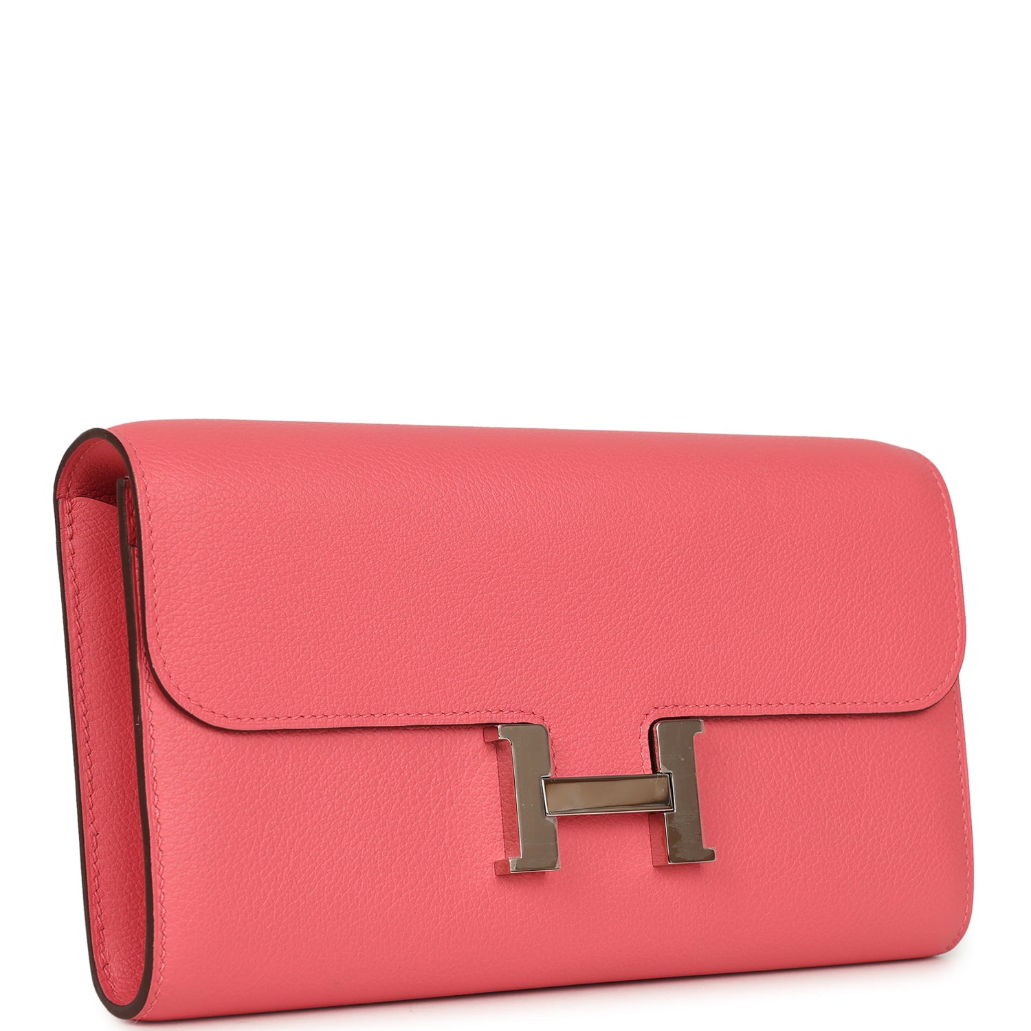 Hermes Constance Wallet To Go Rose Azalee Evercolor Palladium Hardware