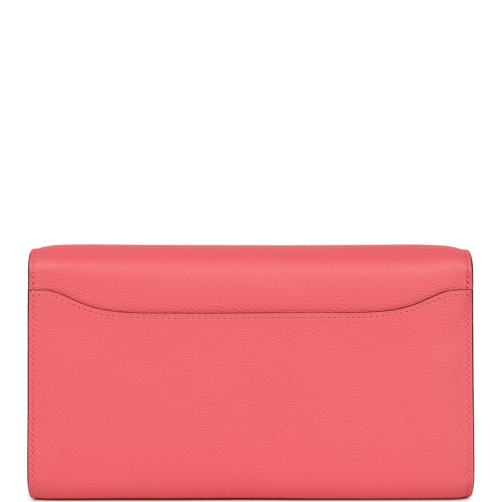 Hermes Constance Wallet To Go Rose Azalee Evercolor Palladium Hardware
