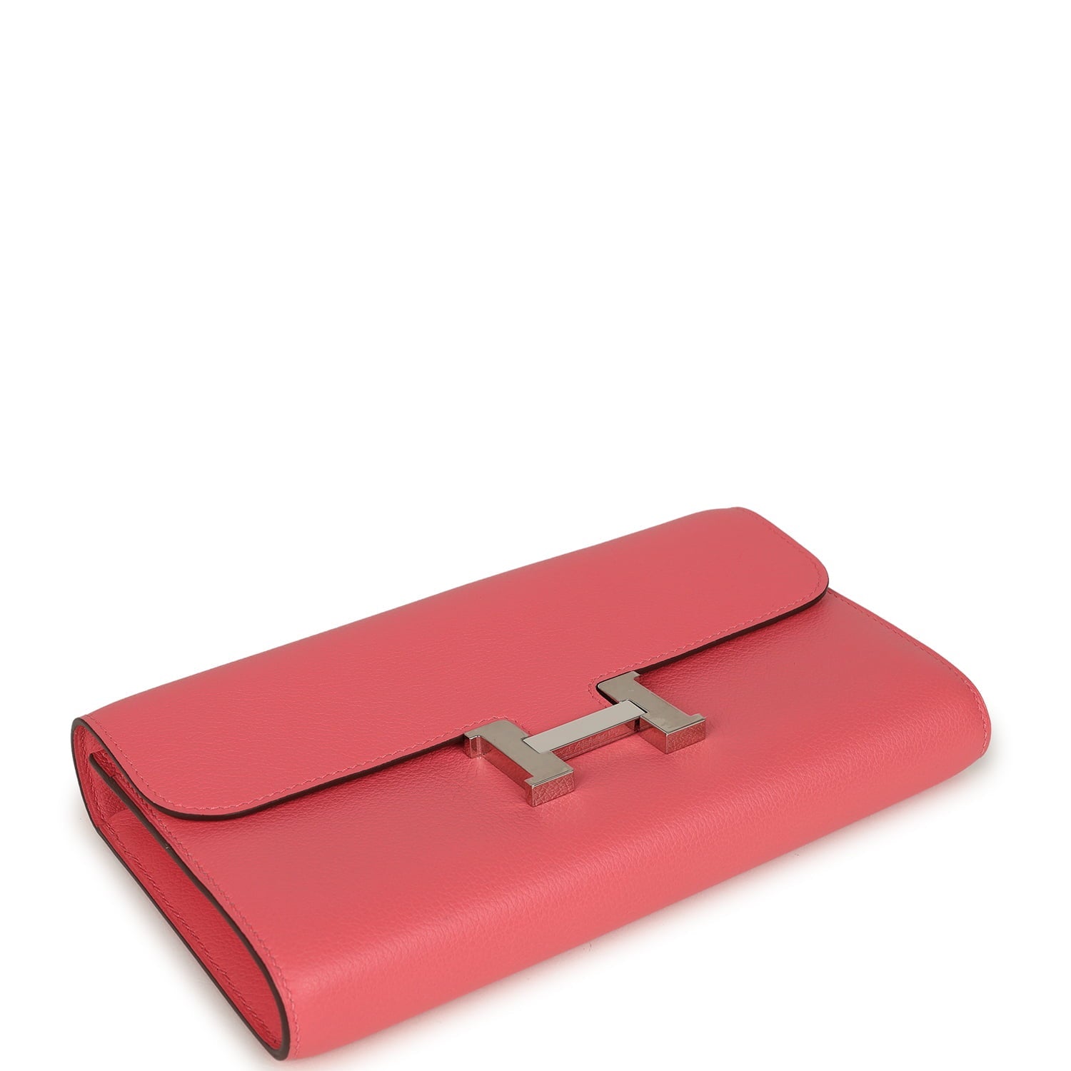 Hermes Constance Wallet To Go Rose Azalee Evercolor Palladium Hardware