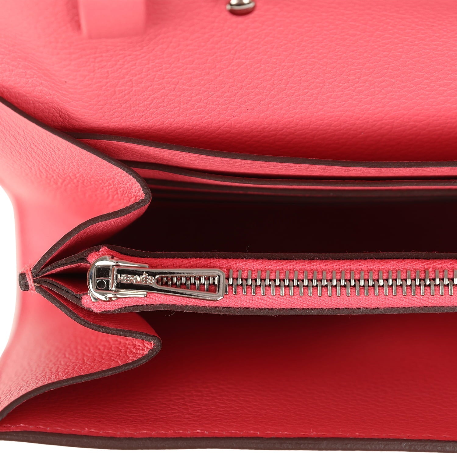 Hermes Constance Wallet To Go Rose Azalee Evercolor Palladium Hardware