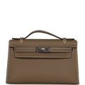 Hermes Kelly Pochette Etoupe Swift Palladium Hardware