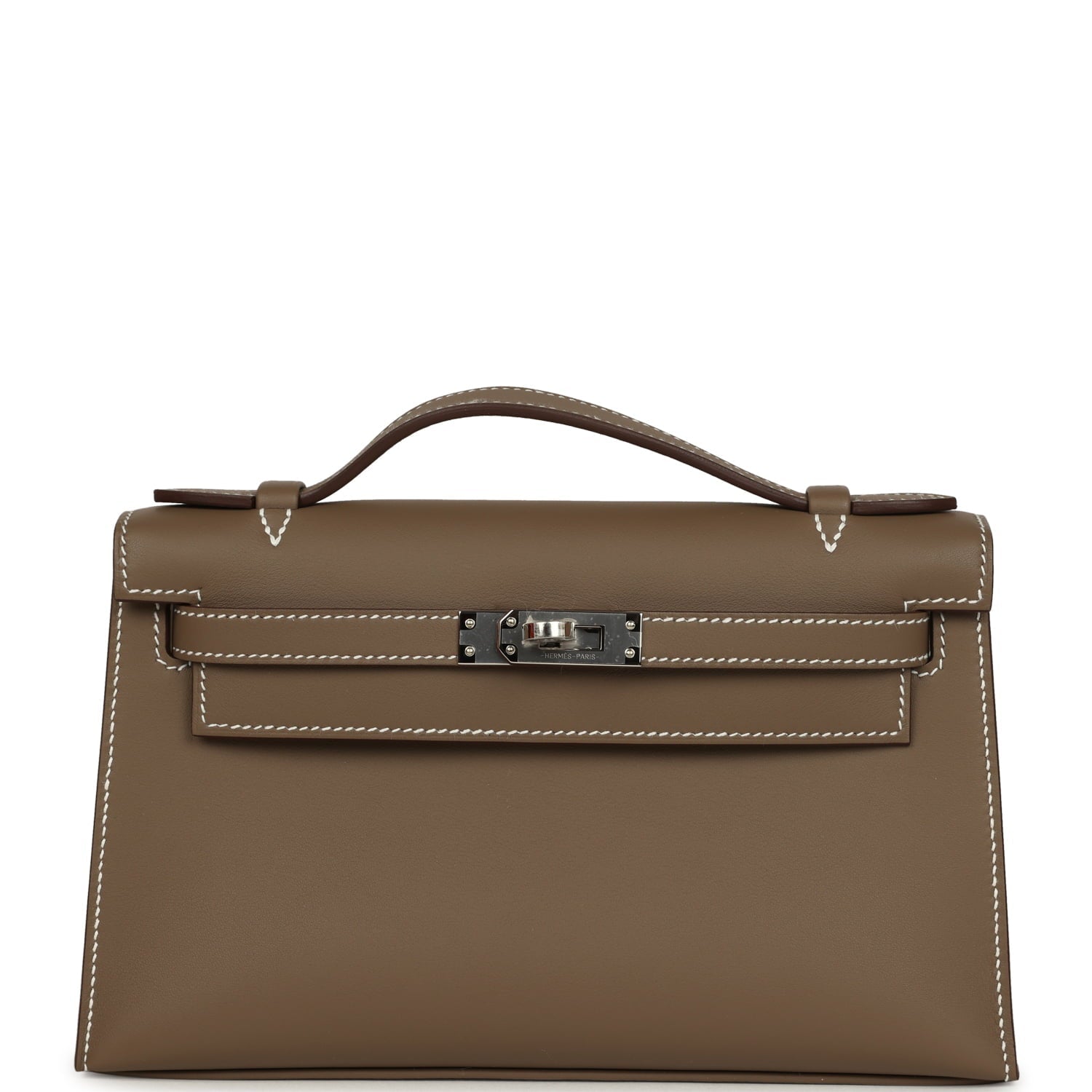 Hermes Kelly Pochette Etoupe Swift Palladium Hardware