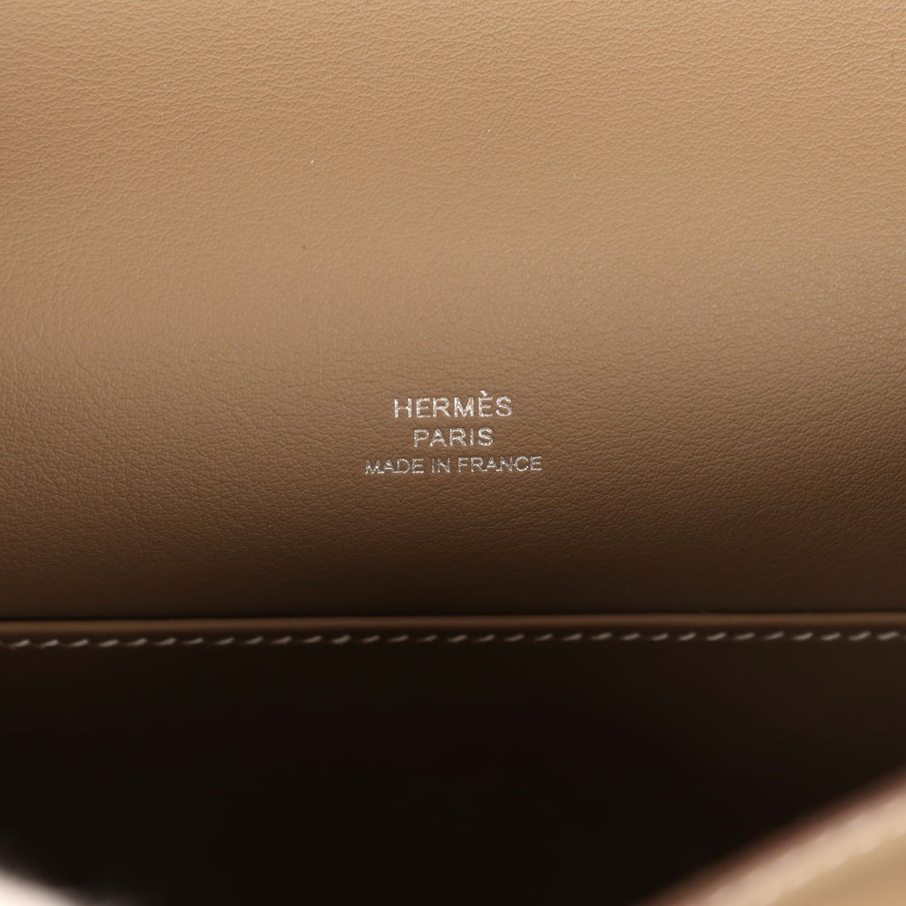 Hermes Kelly Pochette Etoupe Swift Palladium Hardware