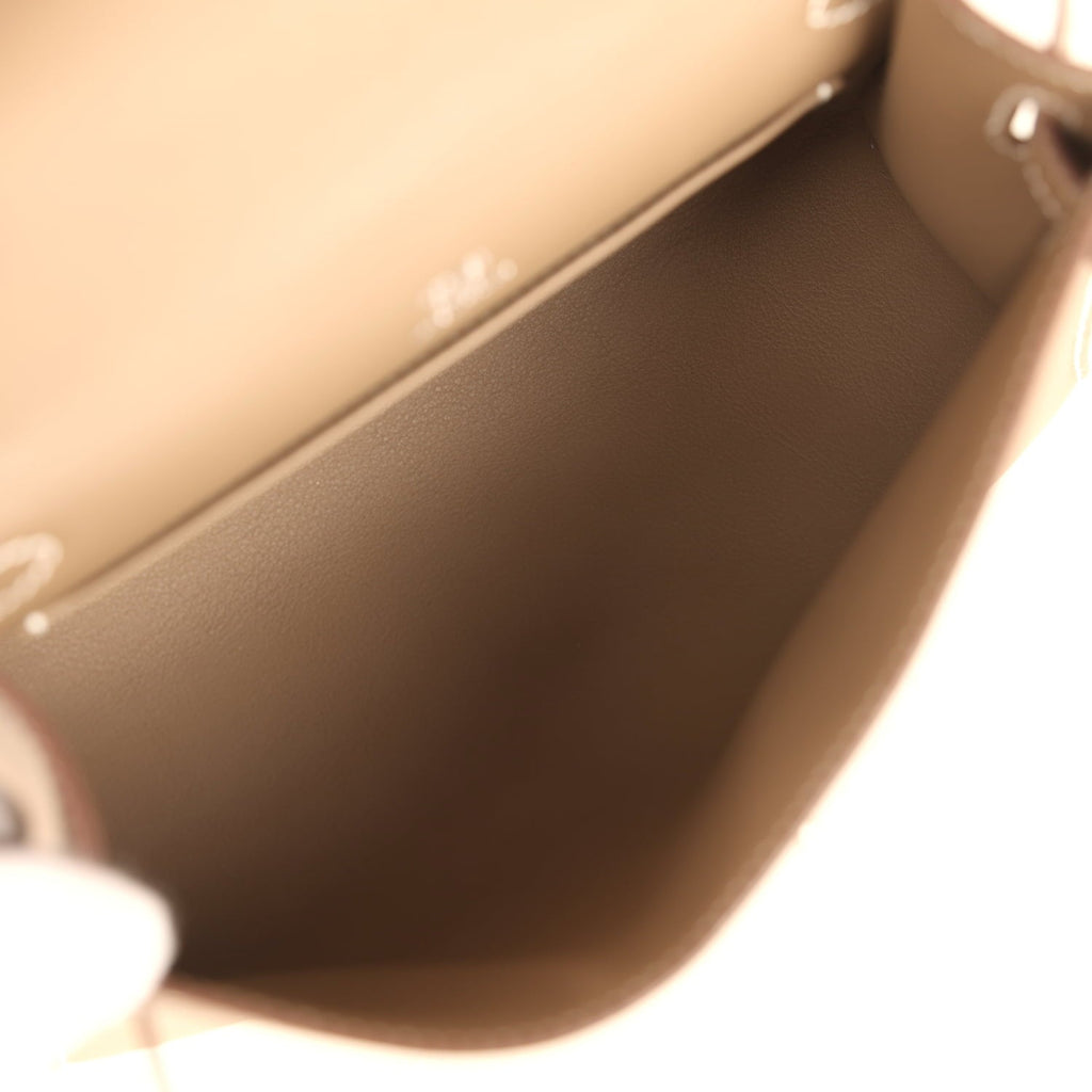 Hermes Kelly Pochette Etoupe Swift Palladium Hardware