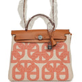 Hermes Herbag Zip PM 31 "Circuit 24" Ecru, Orange Toile H Plume and Natural Vache Hunter Palladium Hardware