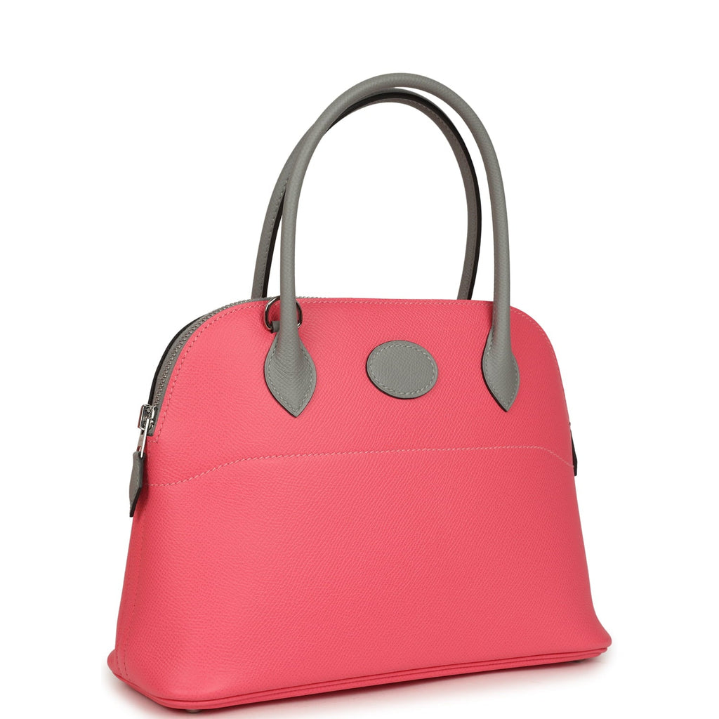Hermes Special Order (HSS) Bolide 27 Rose Azalee and Gris Mouette Epsom Palladium Hardware