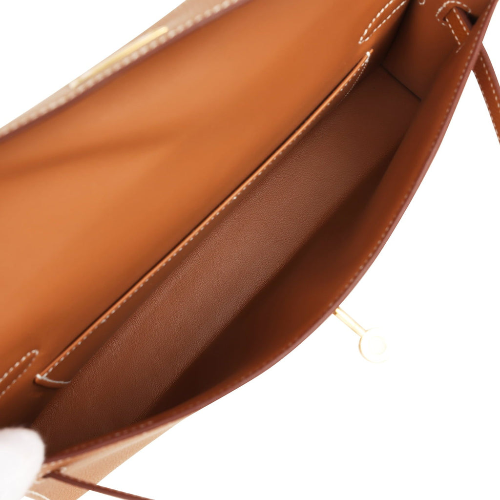 Hermes Kelly Elan Gold Epsom Gold Hardware