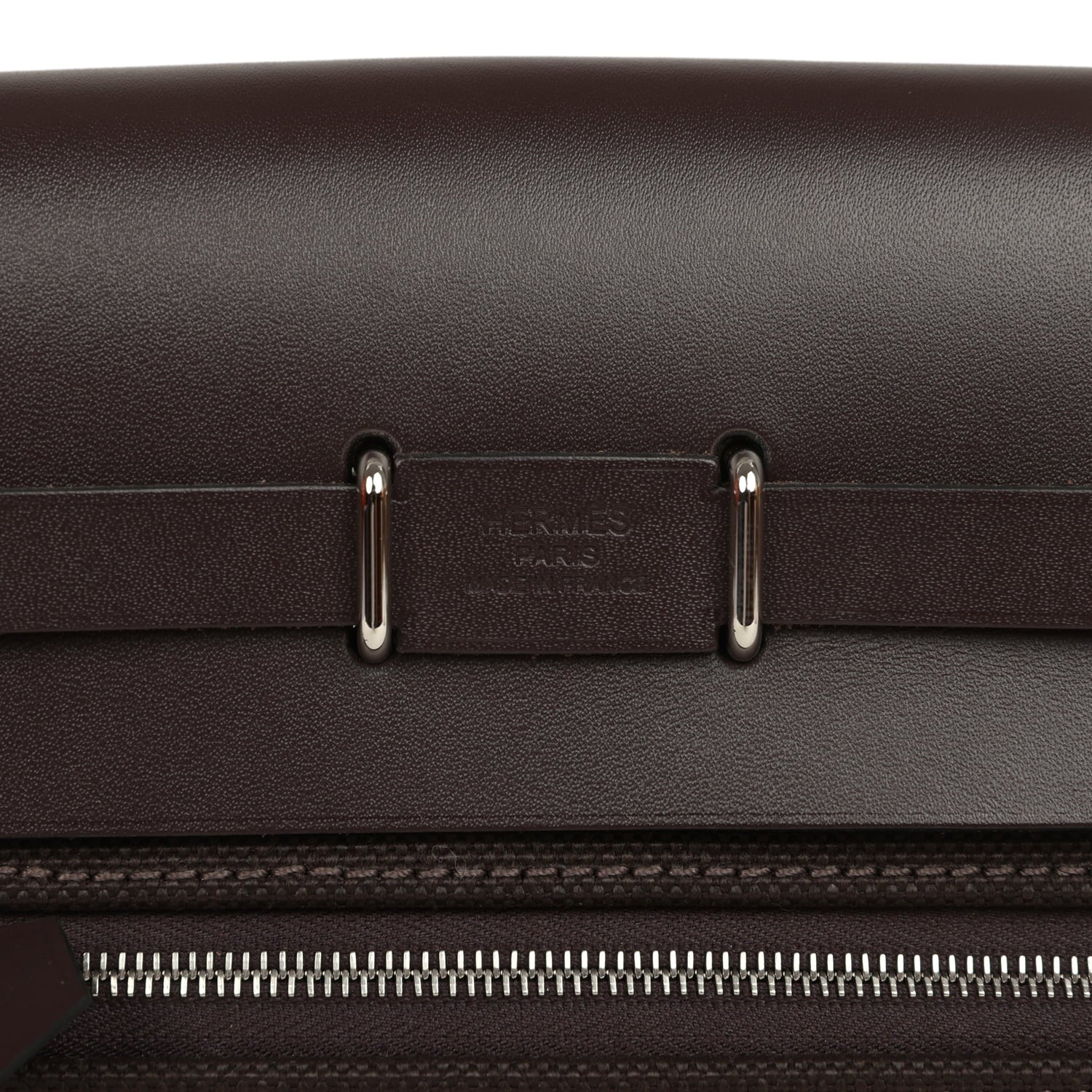 Hermes Herbag Zip 20 Mini Ebene Toile Militaire Canvas and Vache Hunter Palladium Hardware