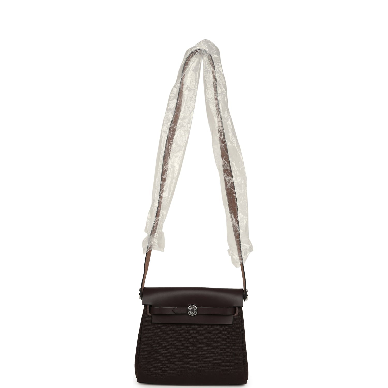 Hermes Herbag Zip 20 Mini Ebene Toile Militaire Canvas and Vache Hunter Palladium Hardware