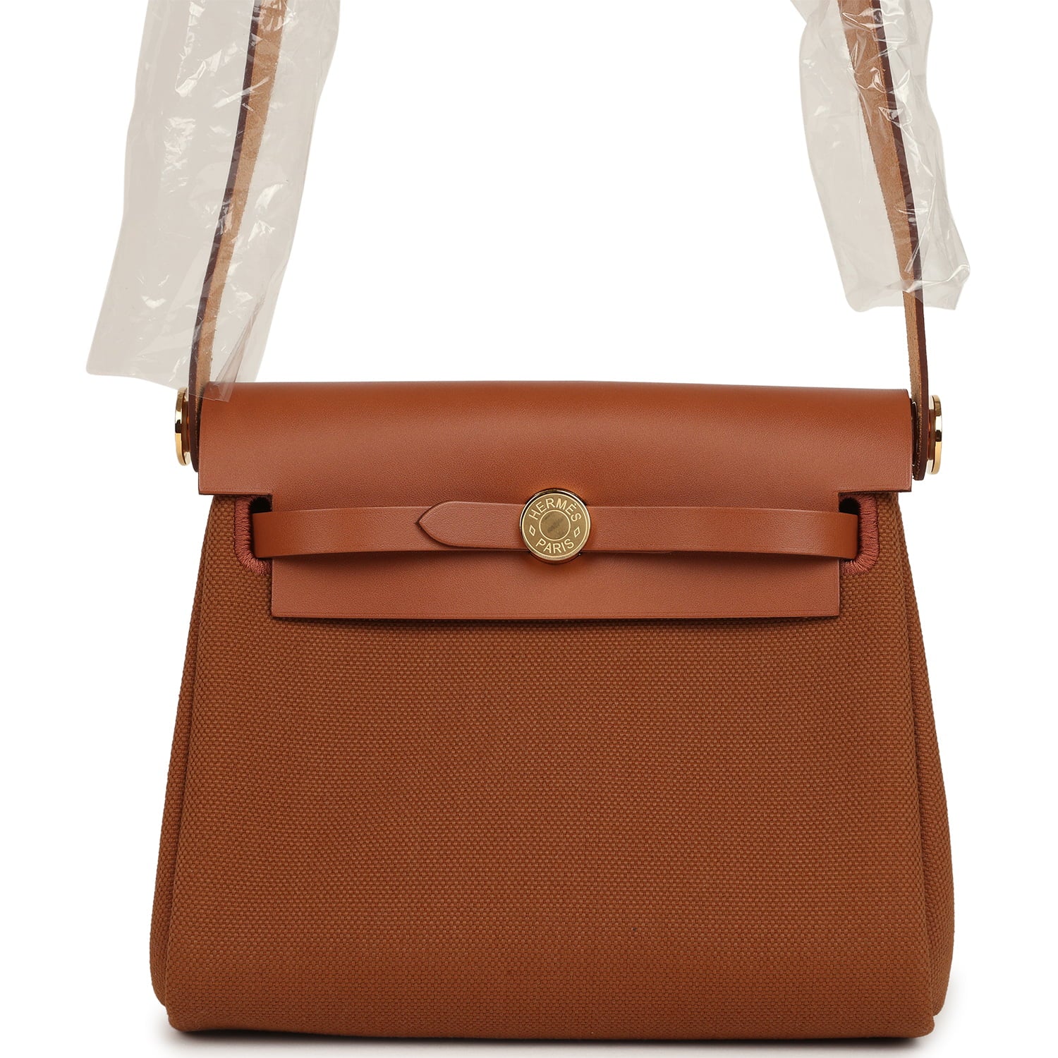 Hermes Herbag Zip 20 Mini Fauve Toile H Canvas and Vache Hunter Gold Hardware