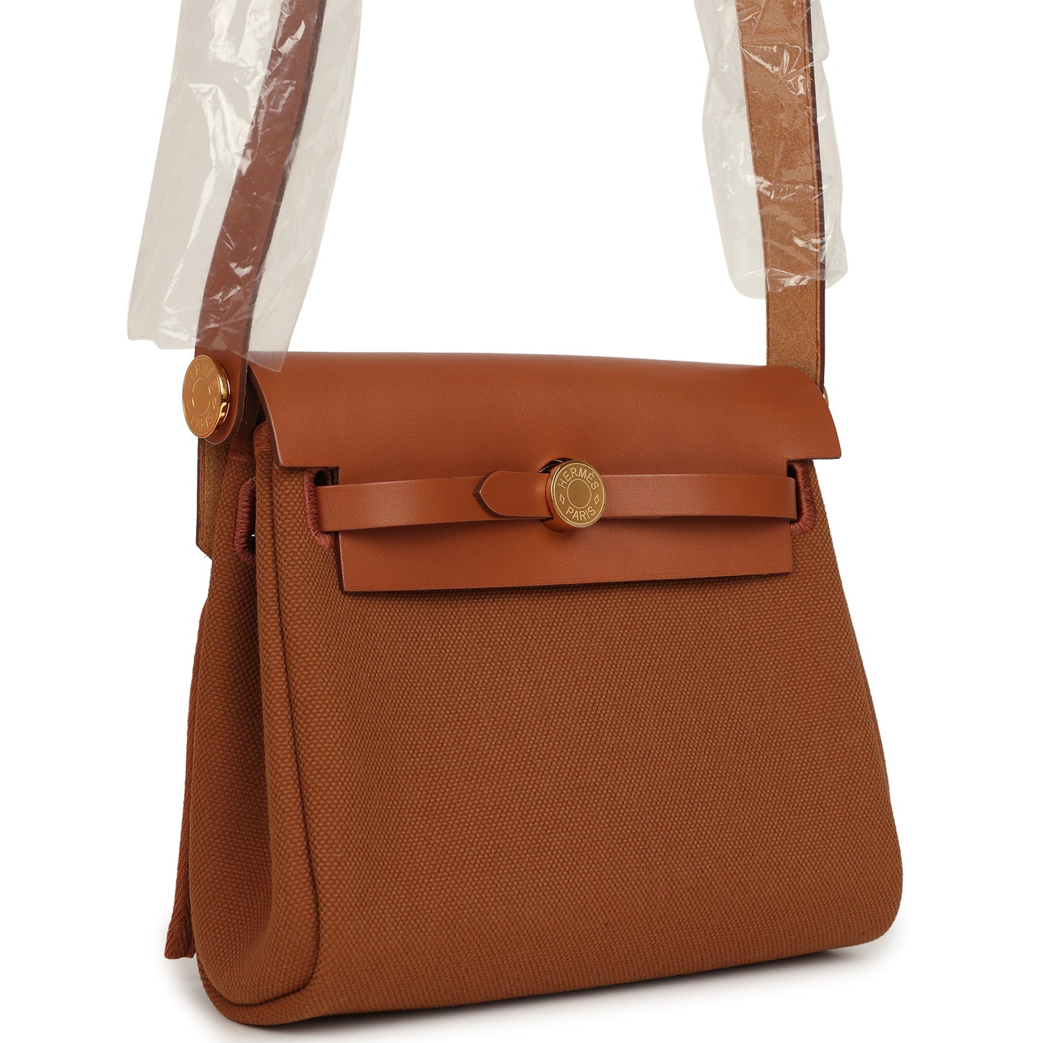 Hermes Herbag Zip 20 Mini Fauve Toile H Canvas and Vache Hunter Gold Hardware