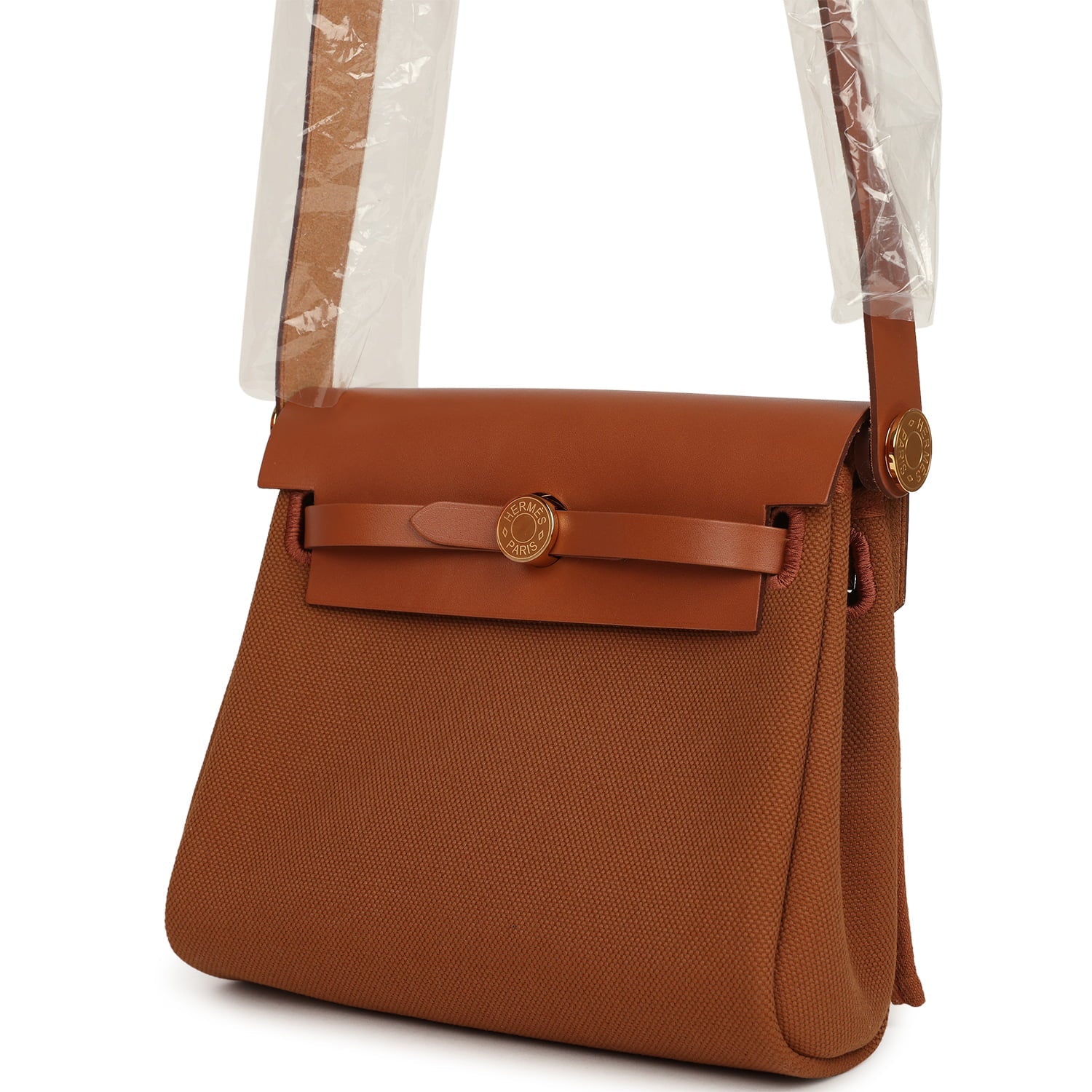 Hermes Herbag Zip 20 Mini Fauve Toile H Canvas and Vache Hunter Gold Hardware