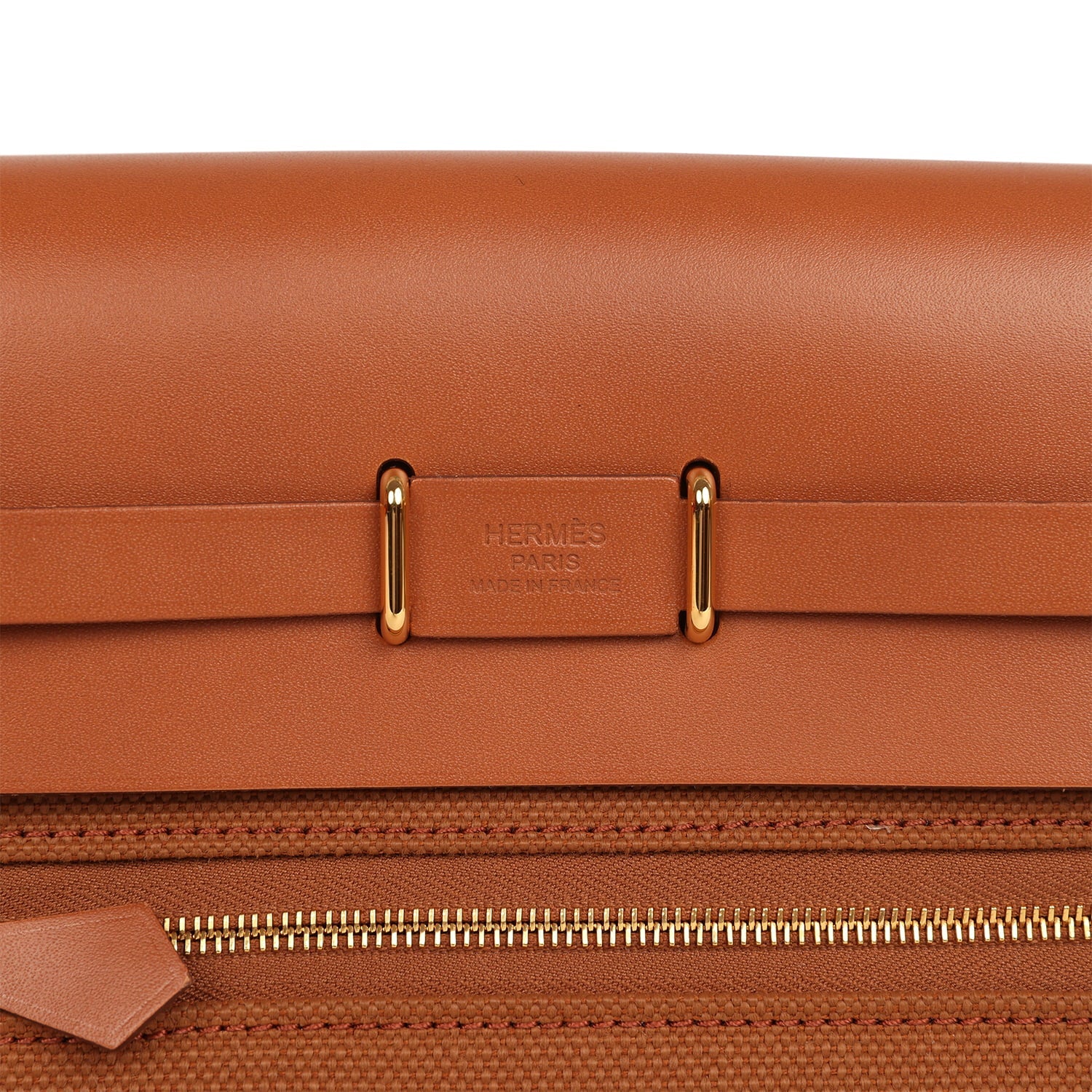 Hermes Herbag Zip 20 Mini Fauve Toile H Canvas and Vache Hunter Gold Hardware